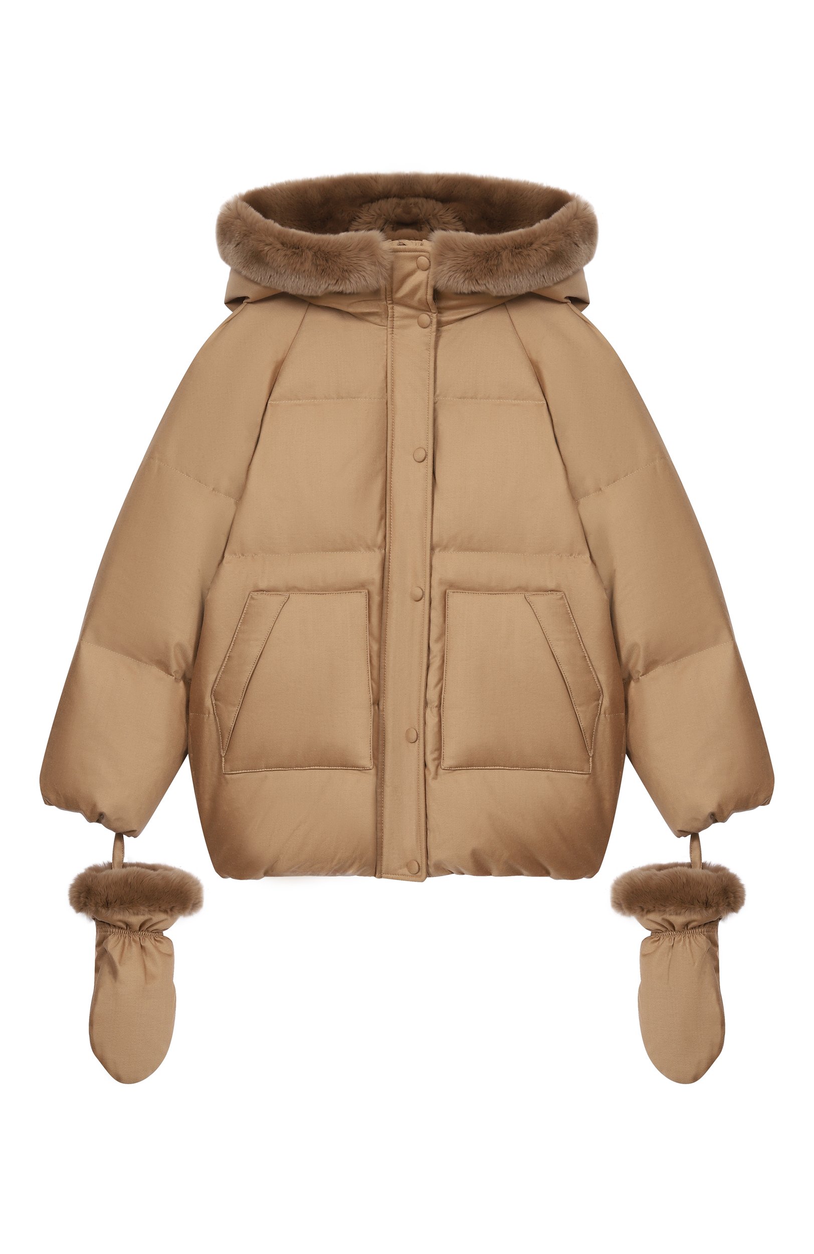 Пуховик с отделкой из кролика YVES SALOMON ENFANT, арт. 27WEV007XXW02W_001, фото 1