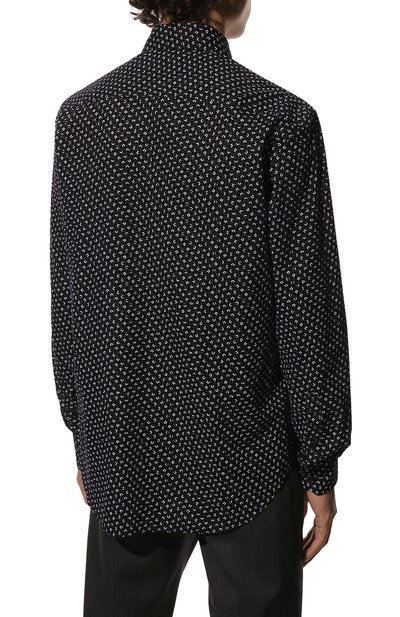 Хлопковая рубашка GIORGIO ARMANI темно-синего цвета по цене 73200 руб., арт. 8WGCCZ98/TZB35, фото 4 Хлопковая рубашка GIORGIO ARMANI, арт. 8WGCCZ98/TZB35, фото 4