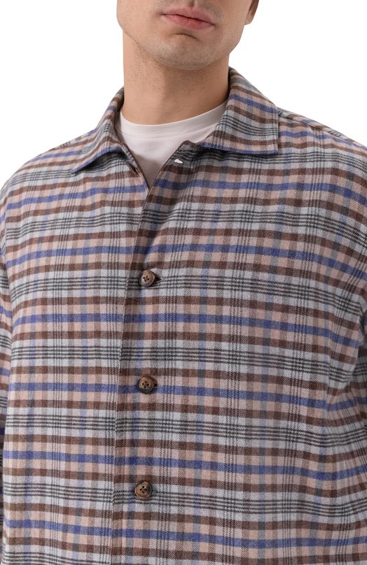 Хлопковая рубашка Giampaolo GB24/TS43322 Коричневый  GB24/TS43322 Фото 5
