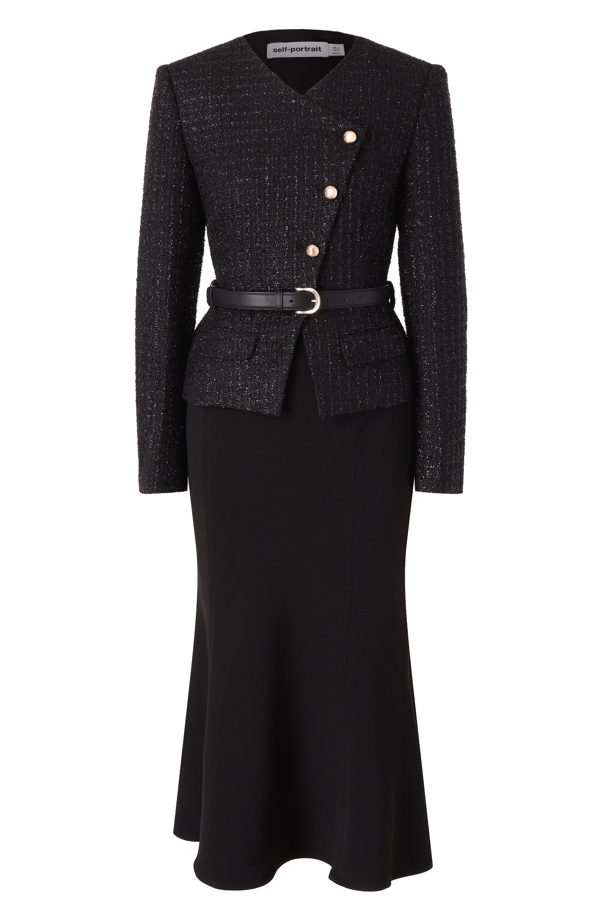 Комбинированное платье SELF-PORTRAIT, арт. RS25028MB, фото 1