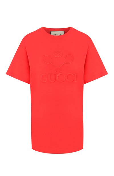 Женская хлопковая футболка GUCCI, арт. 580968/XJBHK