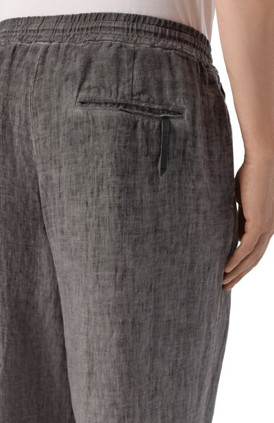 Льняные брюки NEVER ENOUGH темно-серого цвета по цене 31050 руб., арт. 2B6M218-060/MPA079 W142, фото 5 Льняные брюки NEVER ENOUGH, арт. 2B6M218-060/MPA079 W142, фото 5