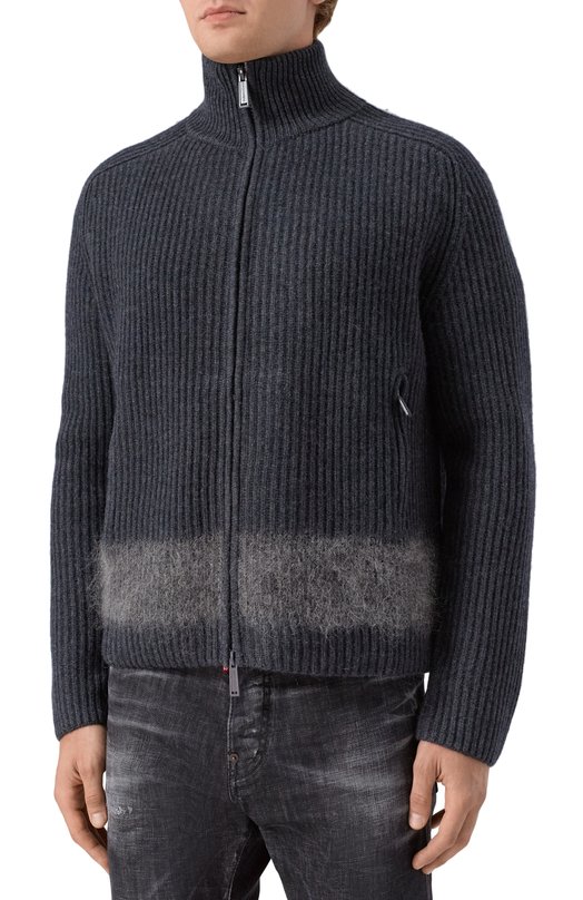 Шерстяной кардиган Dsquared2 S74HA1546/D13150 Серый  S74HA1546/D13150 Фото 3