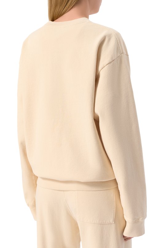Хлопковый свитшот Sporty and Rich ST071606241CR01 Бежевый  ST071606241CR01 Фото 4