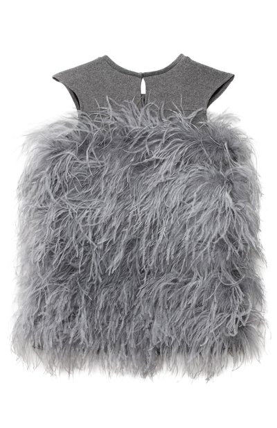 Хлопковое платье с перьями страуса DOUUOD, арт. 20I/U/JR/AB20/1237/10A-14A, фото 2