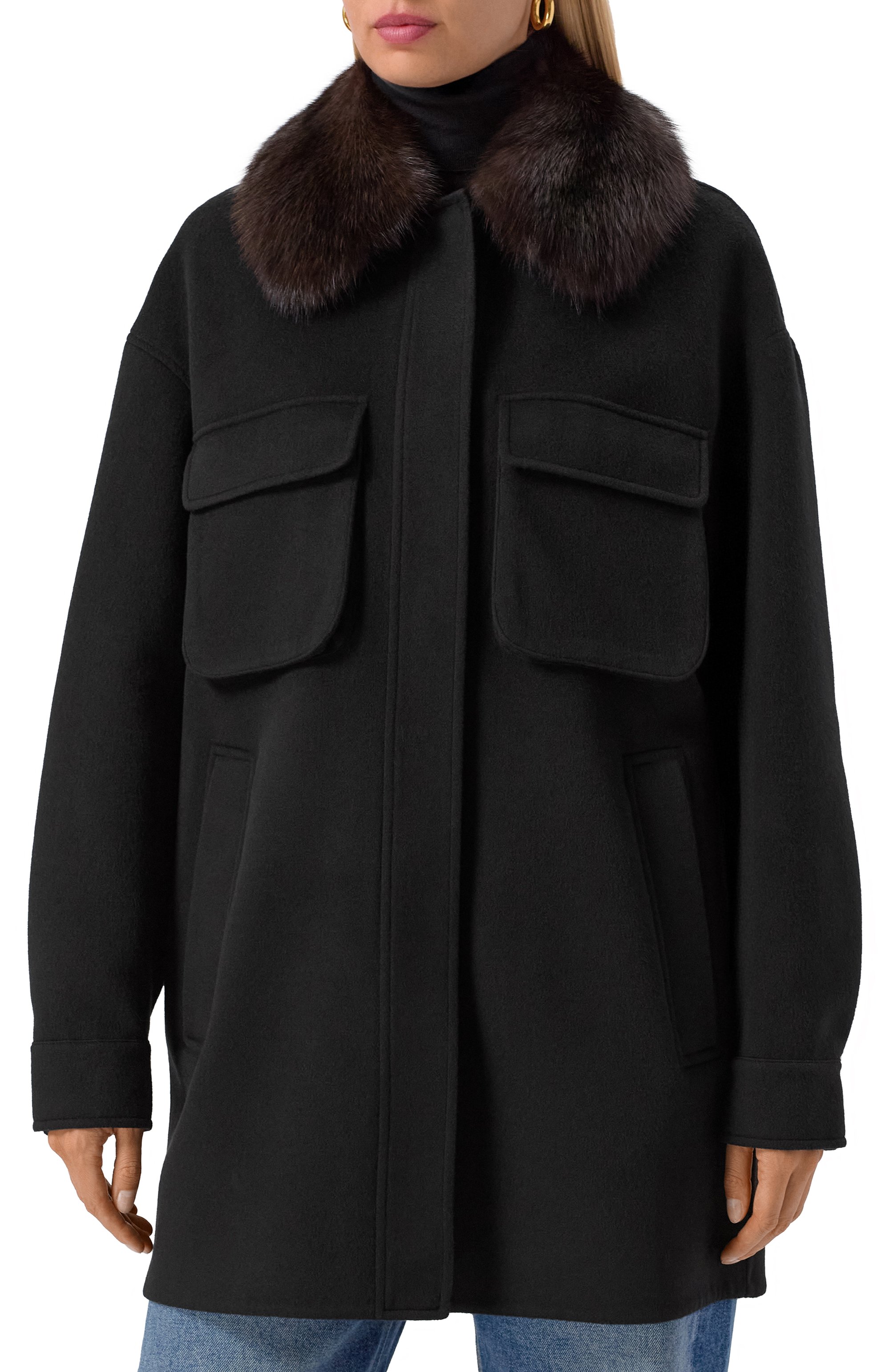 Пальто из шерсти и кашемира с отделкой из соболя MVST, арт. M25.1PW.0001, фото 3