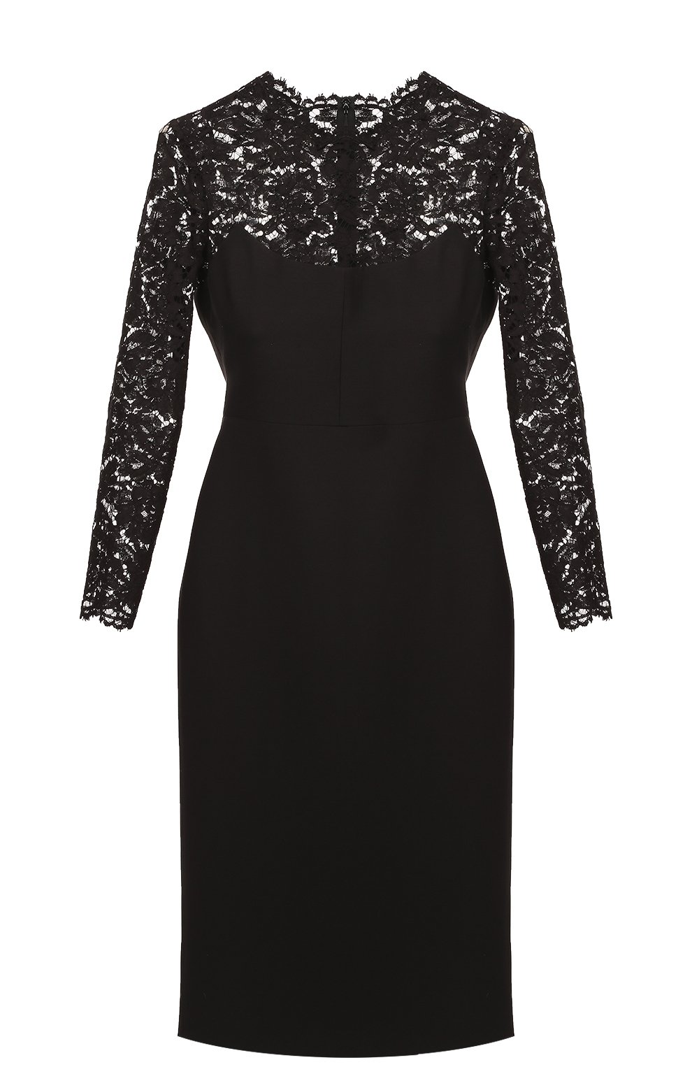 Приталенное платье с кружевным лифом и длинным рукавом VALENTINO, арт. MB3VAB65/360, фото 1