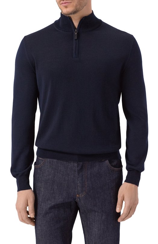 Шерстяной джемпер Canali C0015/MK00077 Синий  C0015/MK00077 Фото 3