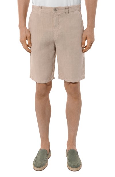 Льняные шорты 120% LINO бежевого цвета по цене 26350 руб., арт. 32ALIM2137/0253/000, фото 3 Льняные шорты 120% LINO, арт. 32ALIM2137/0253/000, фото 3