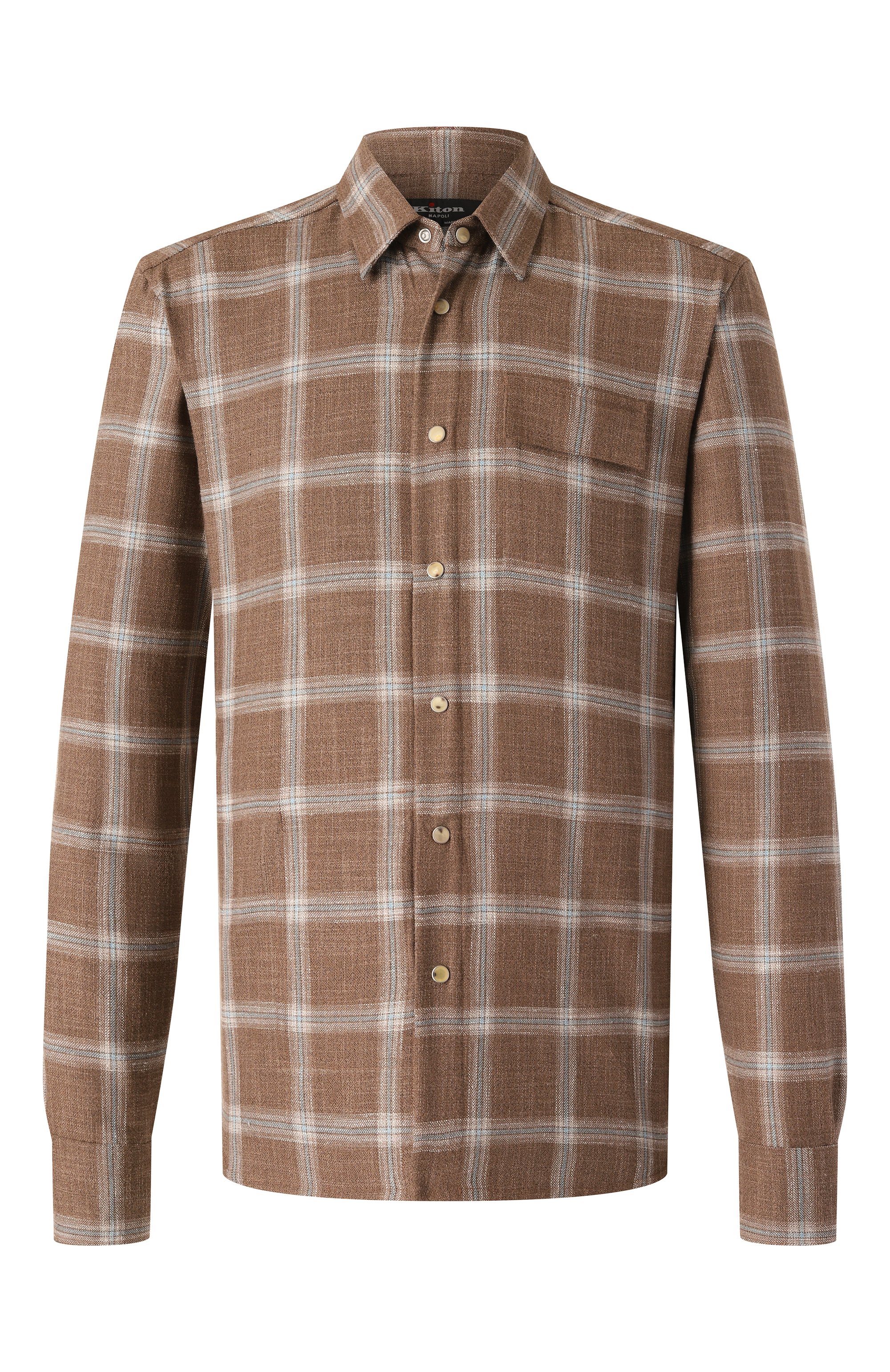 Рубашка из шерсти и шелка KITON, арт. UMCBUBAK0616E08, фото 1