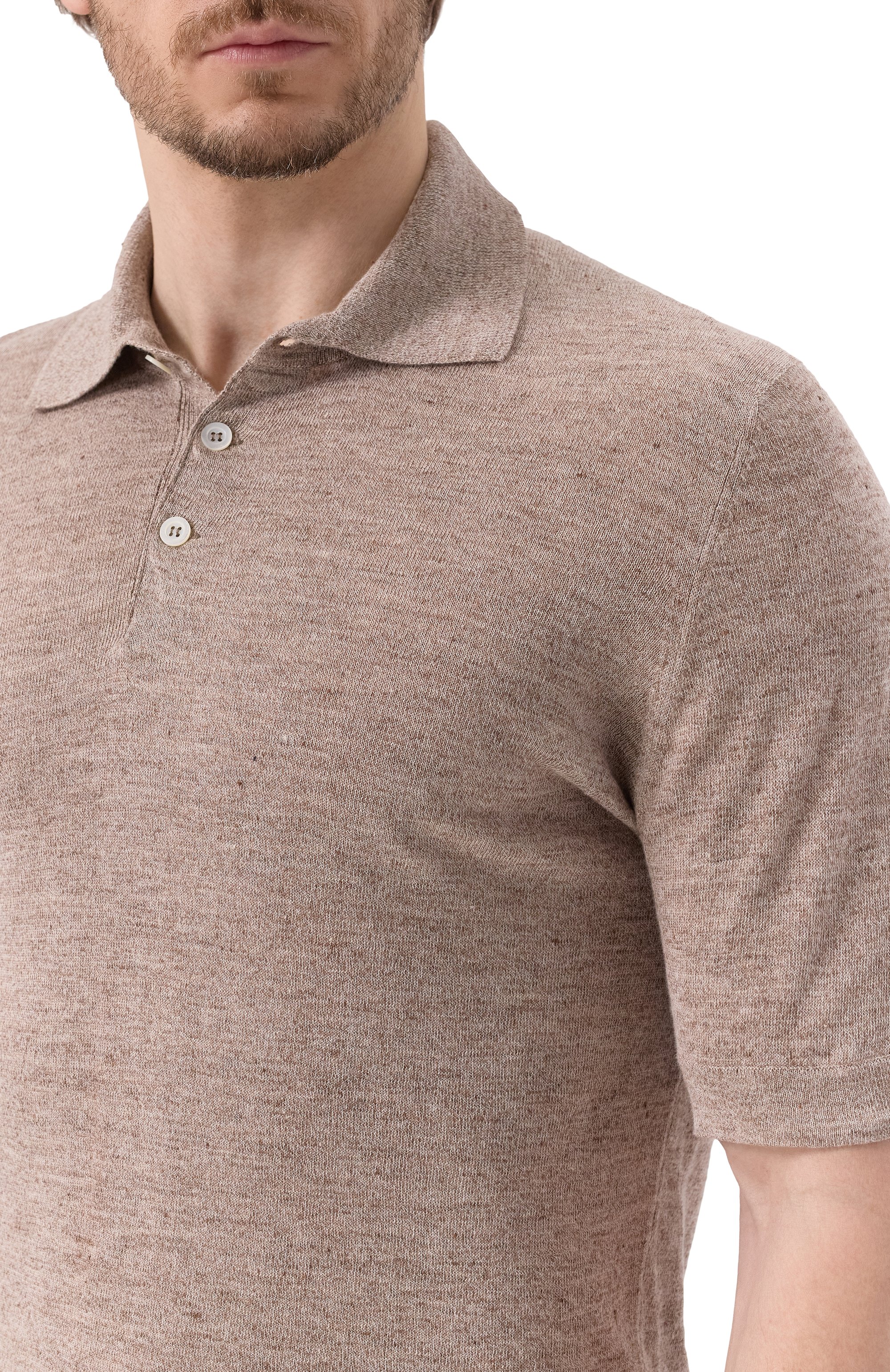 Поло изо льна и хлопка BRUNELLO CUCINELLI, арт. M2L00315, фото 5