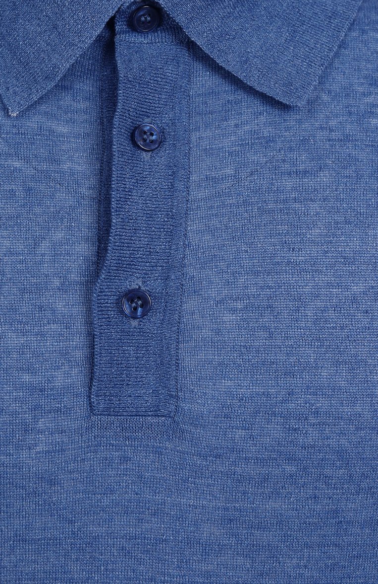 Мужская льняное поло PAUL&SHARK синего цвета, арт. 25411243/5XL | Фото 6 (Рукава: Короткие; Длина (для топов): Удлиненные; Материал внешний: Лен; Застежка: Пуговицы; Принт: Без принта; Стили: Кэжуэл; Big sizes: Big Sizes; Автоматизация состава: Проставлено; Автоматизация ТО: Проставлено; Детали: Без декора; Кросс-КТ: Трикотаж)