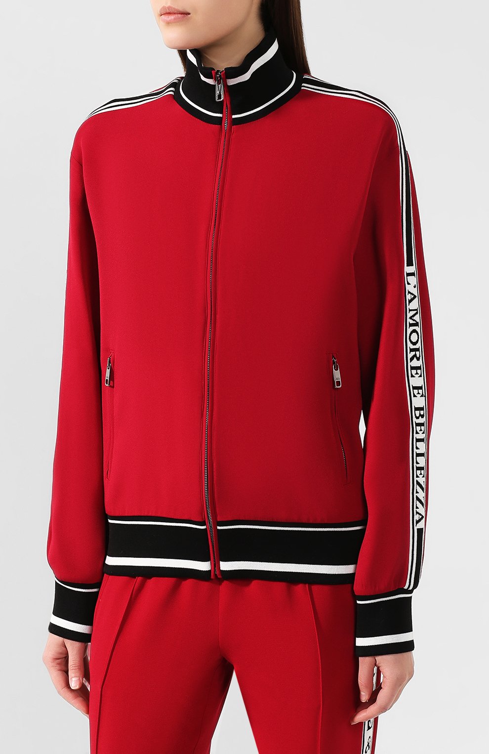 Толстовка из вискозы DOLCE & GABBANA красного цвета по цене 89950 руб., арт. F9C50T/G7RNY, фото 3 Толстовка из вискозы DOLCE & GABBANA, арт. F9C50T/G7RNY, фото 3