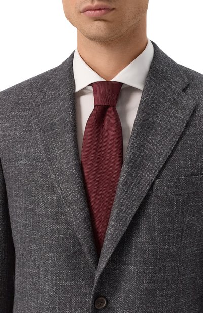 Шелковый галстук KITON бордового цвета по цене 41650 руб., арт. UCRVKLC03M21, фото 2 Шелковый галстук KITON, арт. UCRVKLC03M21, фото 2