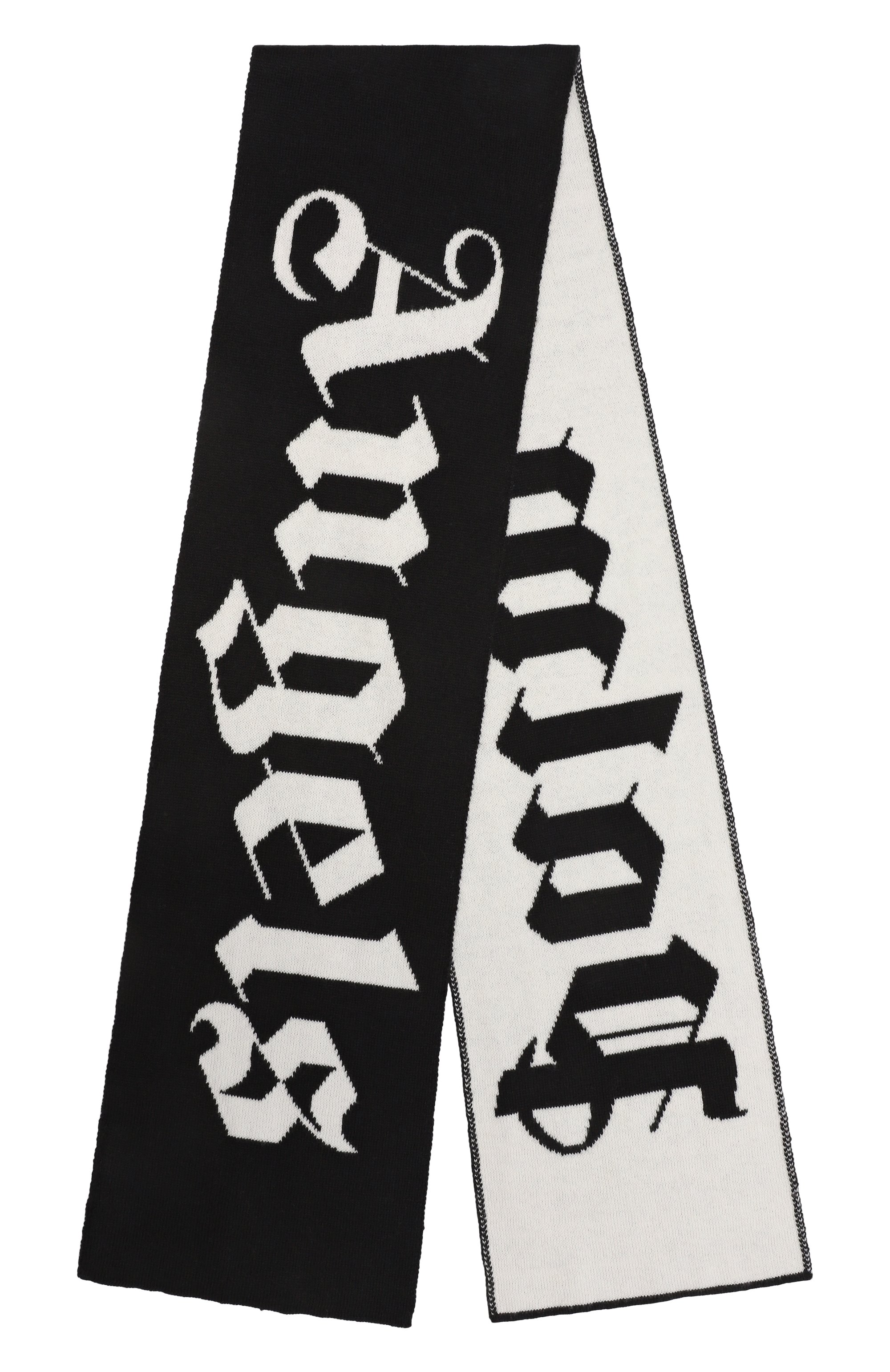 Шарф из хлопка и шерсти PALM ANGELS, арт. PBMA008C99KNI002, фото 3