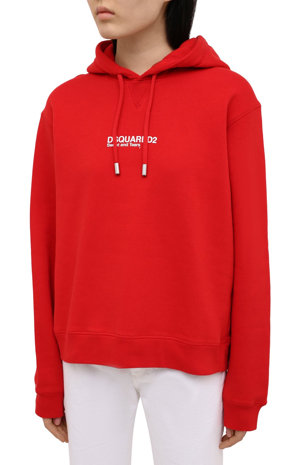 Хлопковое худи DSQUARED2 красного цвета по цене 36950 руб., арт. S75GU0345/S25042, фото 3 Хлопковое худи DSQUARED2, арт. S75GU0345/S25042, фото 3