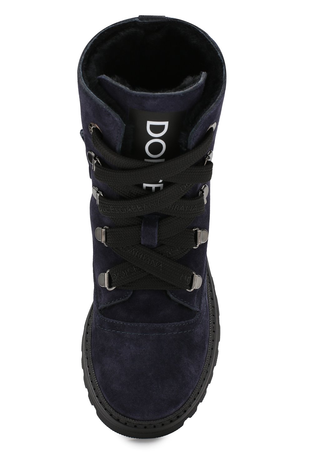 Замшевые ботинки с меховой отделкой DOLCE & GABBANA, арт. DA0744/AA259/29-36, фото 4