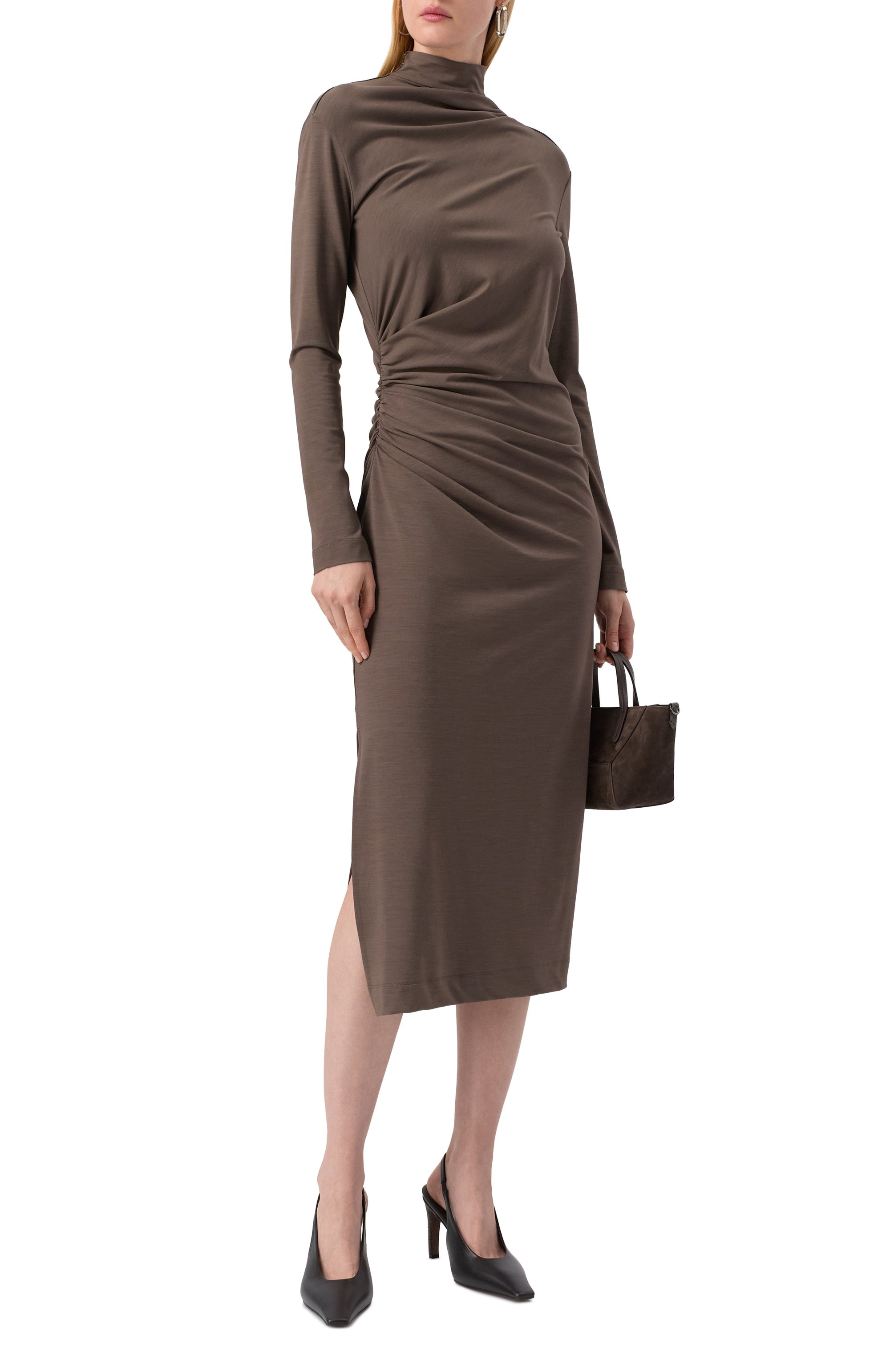 Платье из вискозы и шерсти BRUNELLO CUCINELLI, арт. MP929AFK41, фото 2