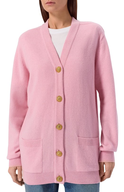 Кардиган из кашемира и шерсти Balmain GF1K0003/KI87 Розовый  GF1K0003/KI87 Фото 3