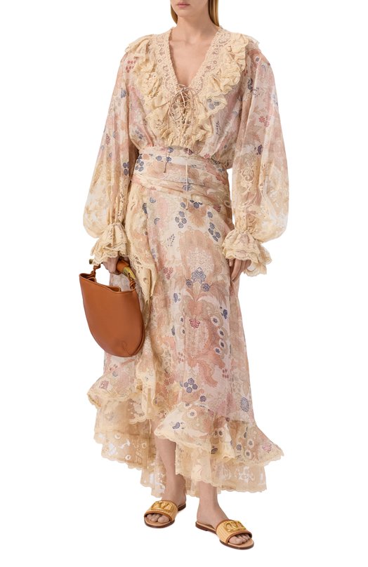 Текстильные шлепанцы Vlogo Valentino 8W2S0BD5/THQ Коричневый  8W2S0BD5/THQ Фото 3