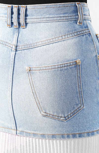 Юбка BALMAIN голубого цвета по цене 154500 руб., арт. TF14708/D021, фото 5 Юбка BALMAIN, арт. TF14708/D021, фото 5
