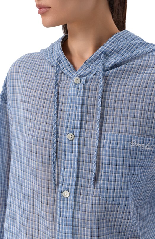 Хлопковая рубашка Dunst UDSH6A107B1 Голубой  UDSH6A107B1 Фото 5