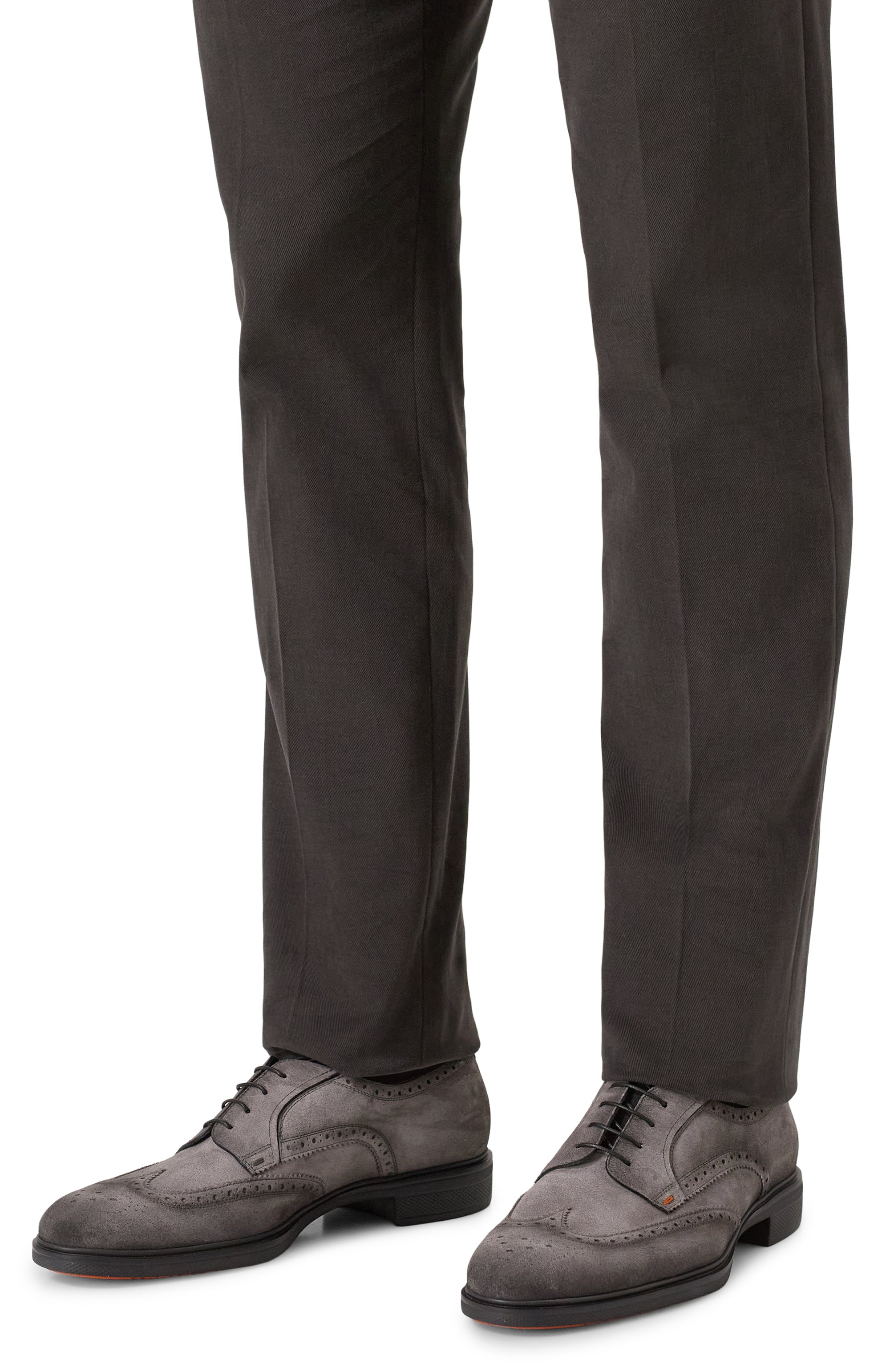 Замшевые дерби easy on SANTONI серого цвета по цене 87600 руб., арт. MGEG19033NEAXGEX, фото 3 Замшевые дерби easy on SANTONI, арт. MGEG19033NEAXGEX, фото 3