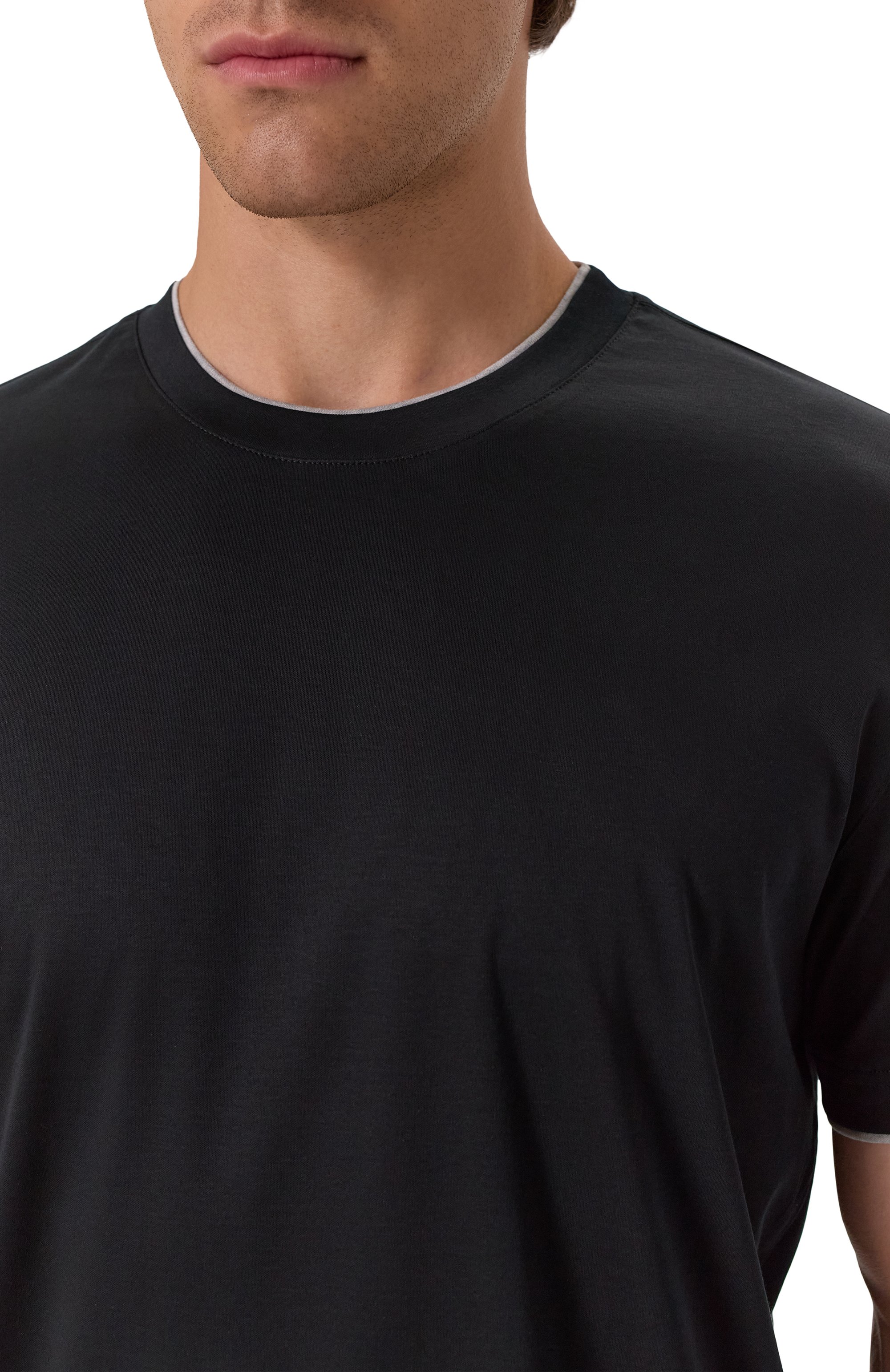 Хлопковая футболка VAN LAACK черного цвета по цене 19750 руб., арт. VL-PIL0S-F/180031, фото 5 Хлопковая футболка VAN LAACK, арт. VL-PIL0S-F/180031, фото 5