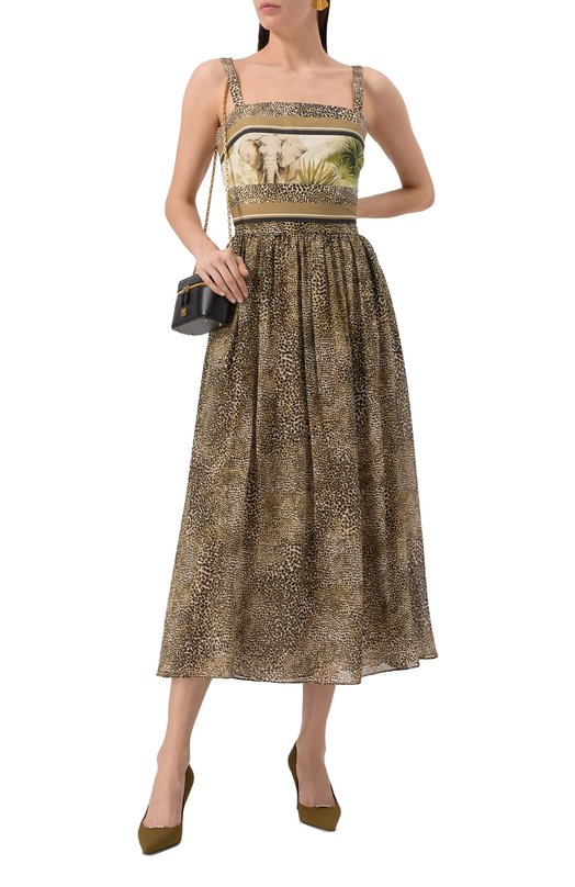 Юбка из вискозы и шелка Elie Saab SK157PS25 Леопардовый  SK157PS25 Фото 2
