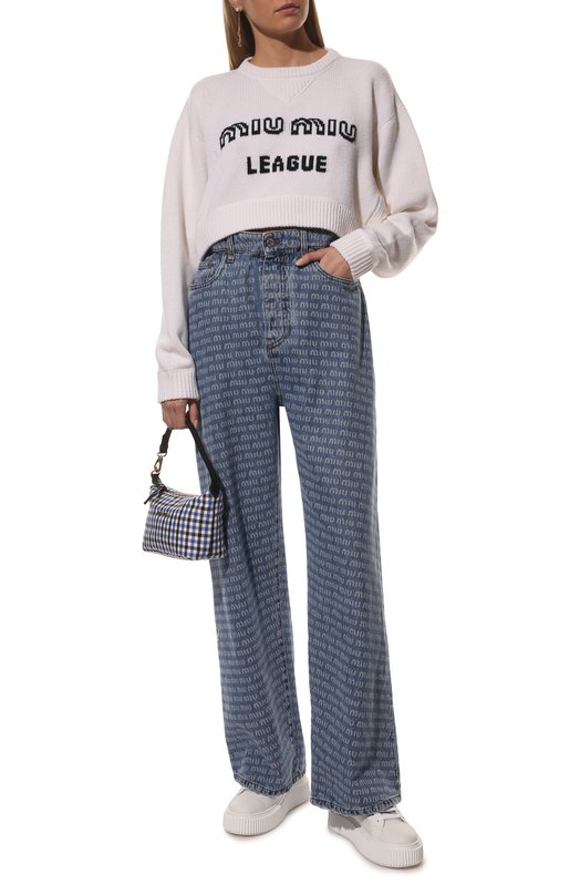 Кашемировый свитер Miu Miu MML548-10C4-F0009 Белый  MML548-10C4-F0009 Фото 2