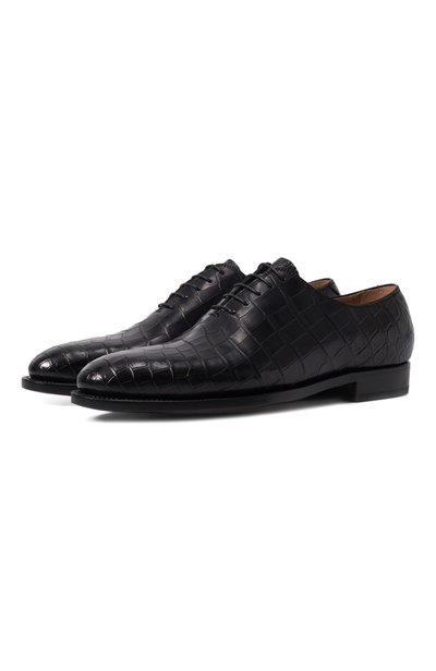 Мужские оксфорды из кожи крокодила KITON, арт. USSA097N00102