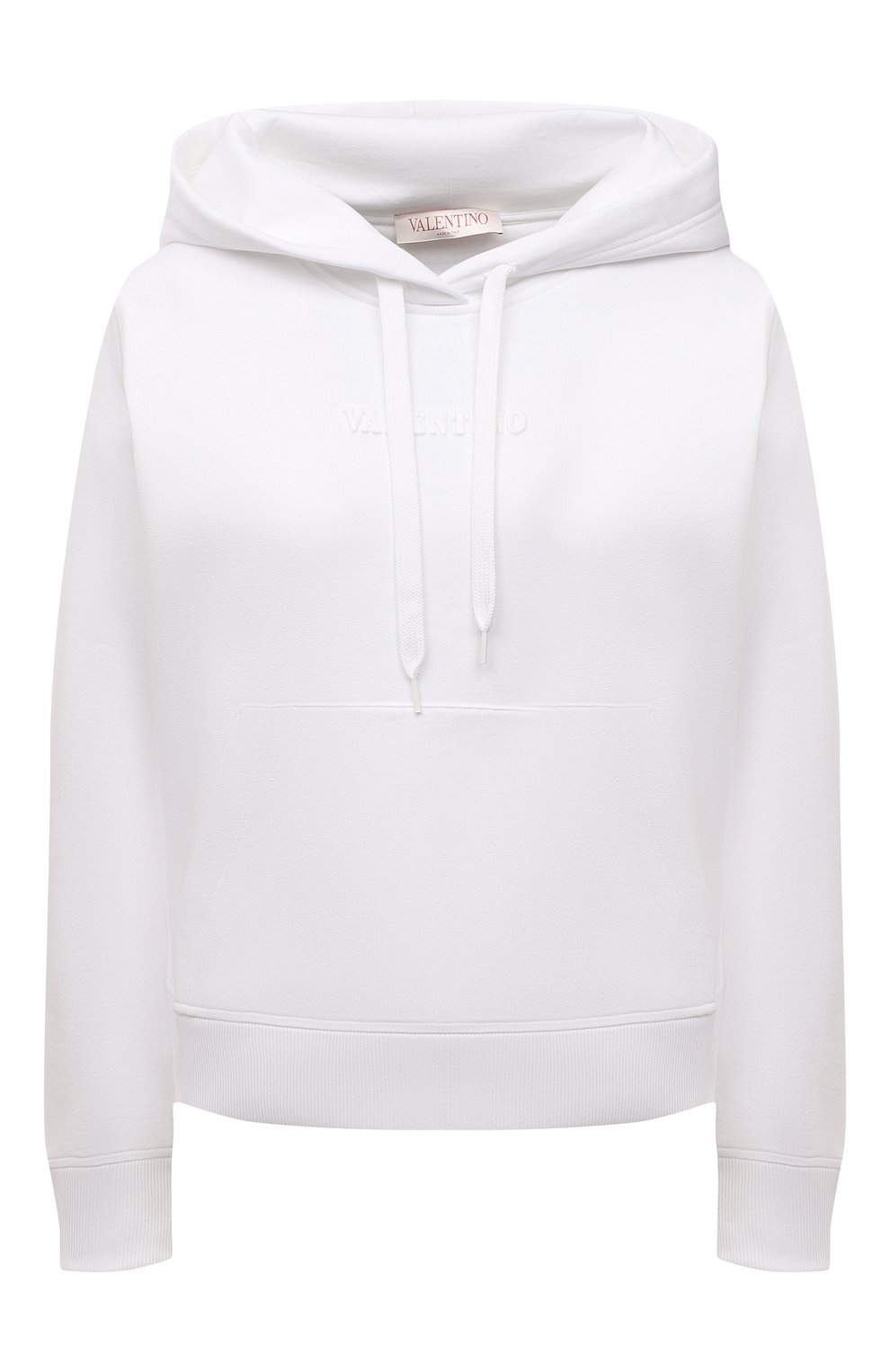 Хлопковое худи VALENTINO белого цвета по цене 79150 руб., арт. XB3MF16C71R, фото 1 Хлопковое худи VALENTINO, арт. XB3MF16C71R, фото 1