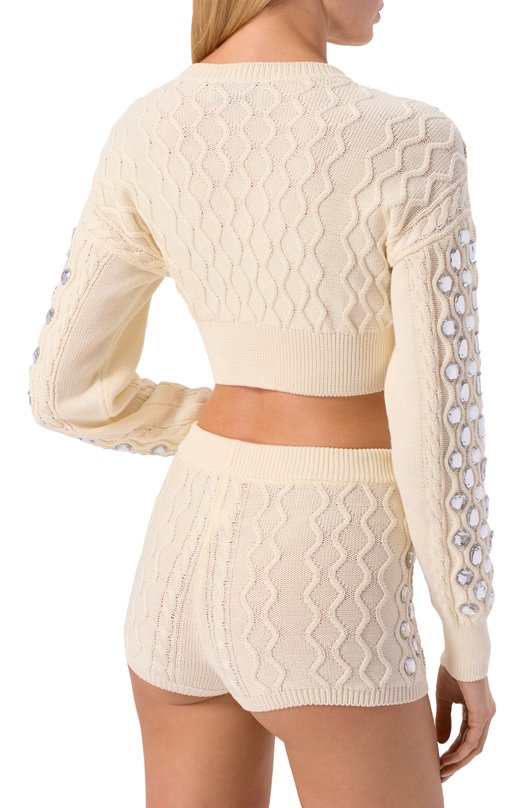 Хлопковый кардиган Giuseppe di Morabito 06PSKNT384CR 16403 Кремовый  06PSKNT384CR 16403 Фото 4