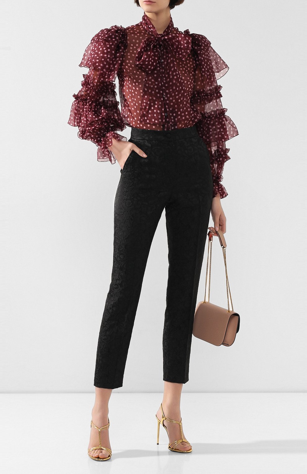Брюки DOLCE & GABBANA черного цвета по цене 79950 руб., арт. FTAM2T/FJRDI, фото 2 Брюки DOLCE & GABBANA, арт. FTAM2T/FJRDI, фото 2