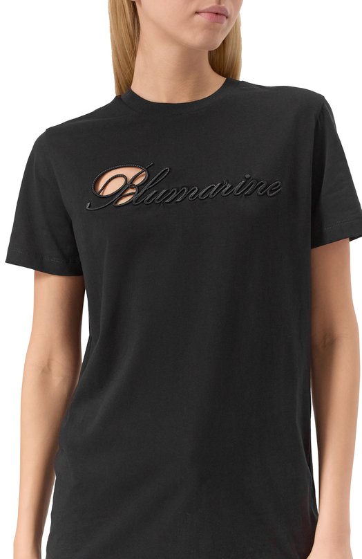 Хлопковая футболка Blumarine 2T115A/N0990 Чёрный  2T115A/N0990 Фото 5