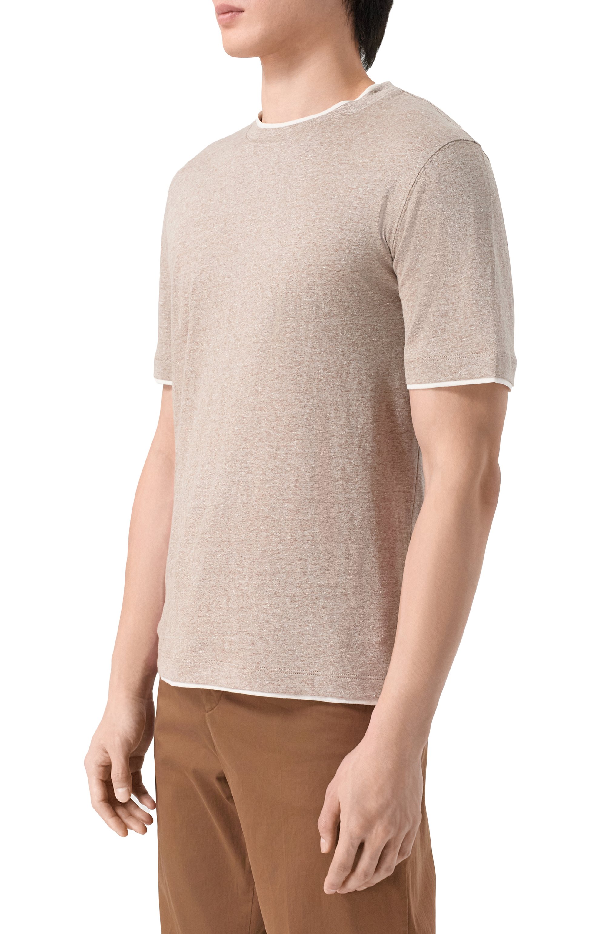 Футболка изо льна и хлопка BRUNELLO CUCINELLI, арт. MW8357427, фото 3