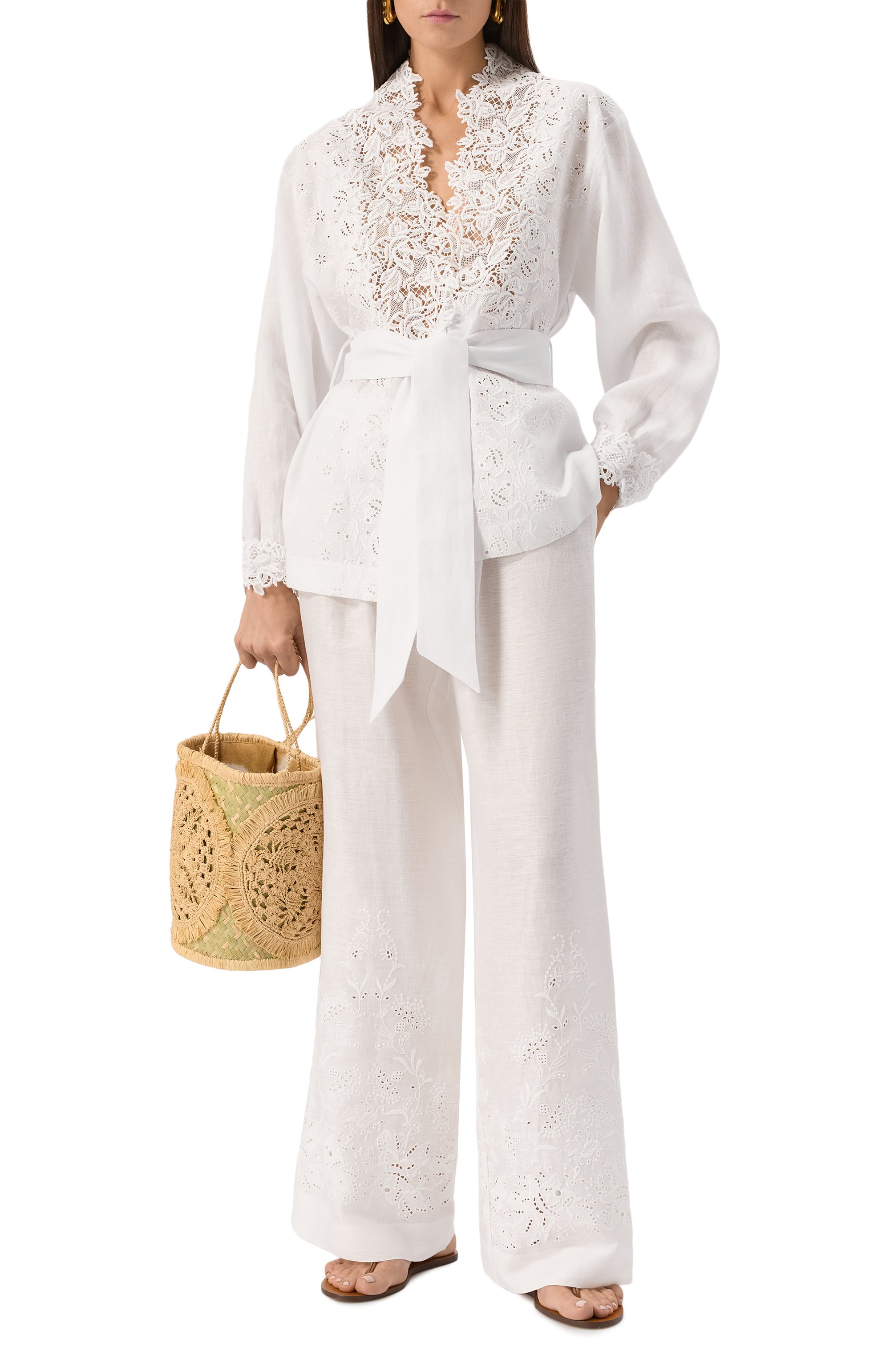 Льняная блузка ERMANNO SCERVINO, арт. D464Q300NZR, фото 2