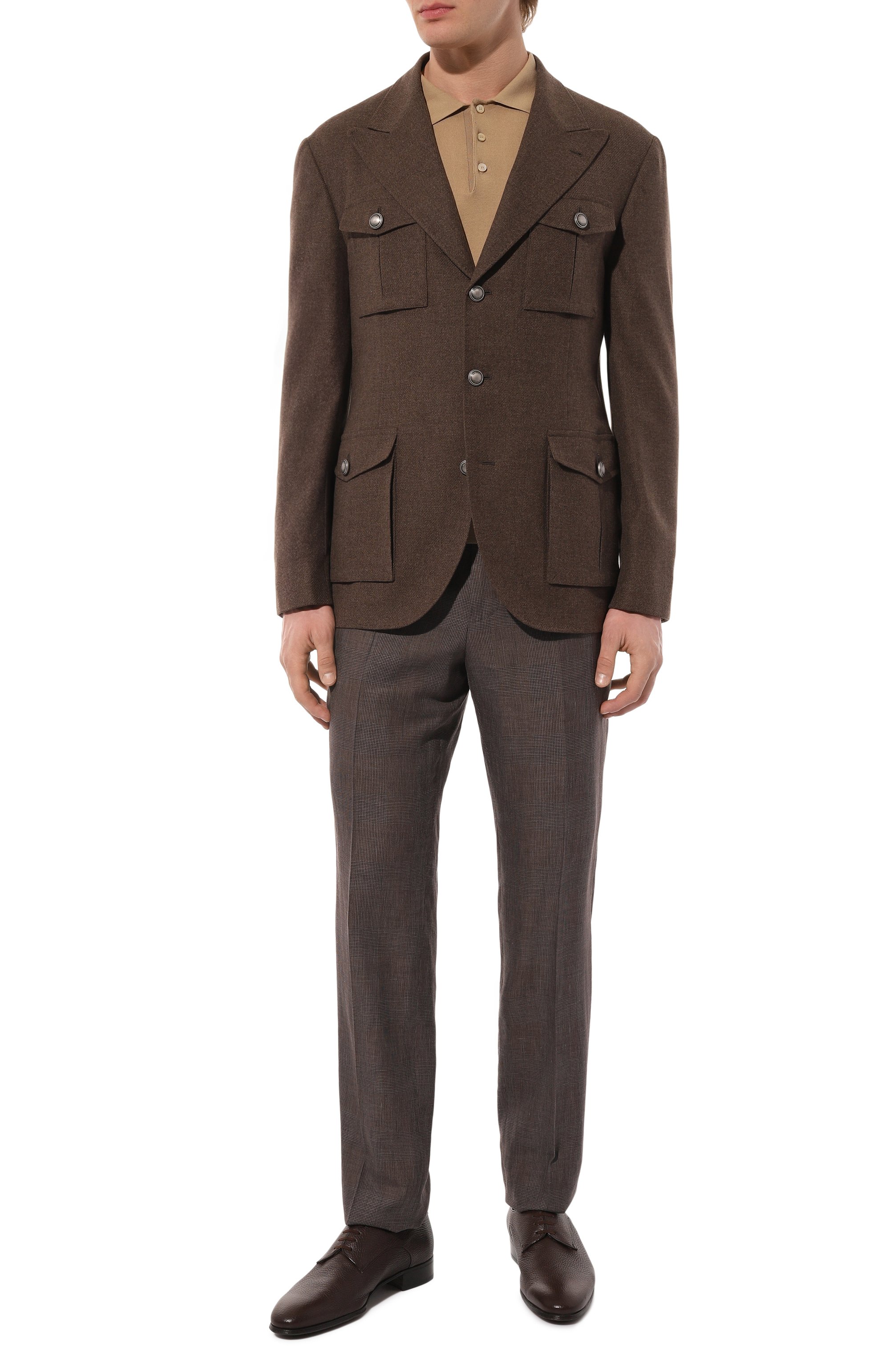 Пиджак из шерсти и шелка BRUNELLO CUCINELLI темно-коричневого цвета по цене 553000 руб., арт. MN4857BDD, фото 3 Пиджак из шерсти и шелка BRUNELLO CUCINELLI, арт. MN4857BDD, фото 3