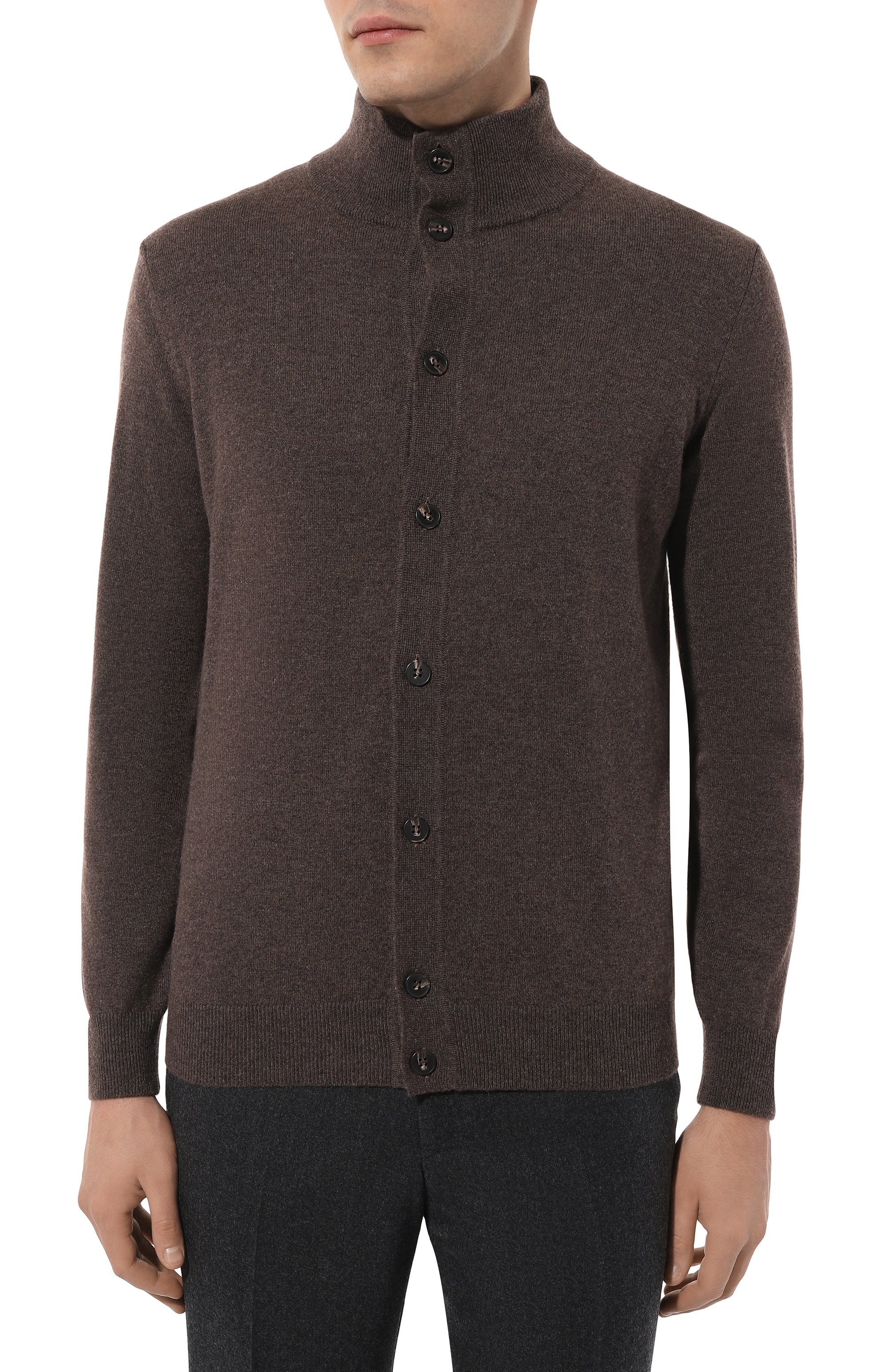 Кашемировый кардиган KANGRA темно-коричневого цвета по цене 77950 руб., арт. 9041 56, фото 3 Кашемировый кардиган KANGRA, арт. 9041 56, фото 3