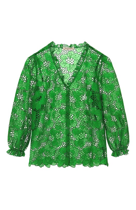 Хлопковая блузка Vika Gazinskaya SS26-12236 Зелёный SS26-12236