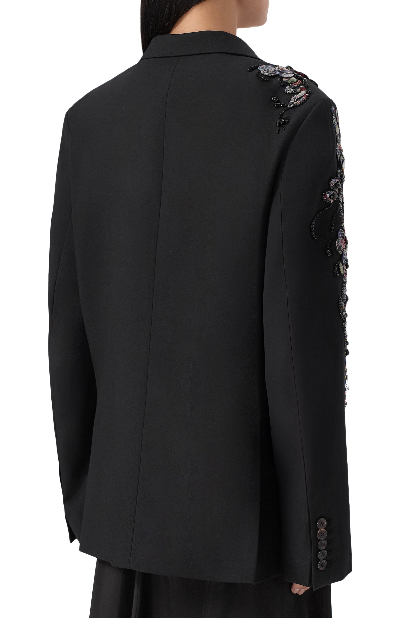 Шерстяной жакет DRIES VAN NOTEN черного цвета по цене 321500 руб., арт. 262-130404/4265, фото 4 Шерстяной жакет DRIES VAN NOTEN, арт. 262-130404/4265, фото 4