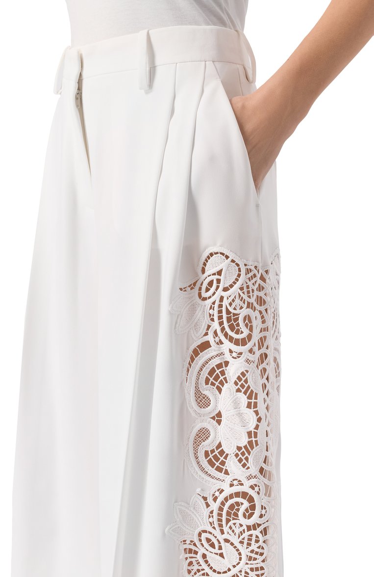 Женские брюки ZUHAIR MURAD белого цвета, арт. RTR25355/MAPL002 | Фото 5 (Материал внешний: Синтетический материал; Стили: Кэжуэл; Женское Кросс-КТ: Брюки-одежда; Кросс-КТ: костюм; Силуэт Ж (брюки и дж�инсы): Широкие; Длина (брюки, джинсы): Стандартные; Автоматизация состава: Проставлено; Автоматизация ТО: Проставлено)