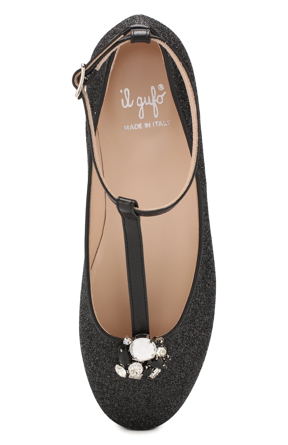 Туфли с ремешком IL GUFO черного цвета по цене 19250 руб., арт. G332/TESSUT0 GLITTER/35-42, фото 4 Туфли с ремешком IL GUFO, арт. G332/TESSUT0 GLITTER/35-42, фото 4