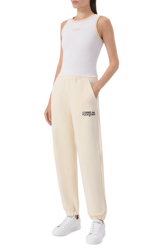 Хлопковая майка Comme des Fuckdown CFABW01598 Белый  CFABW01598 Фото 2