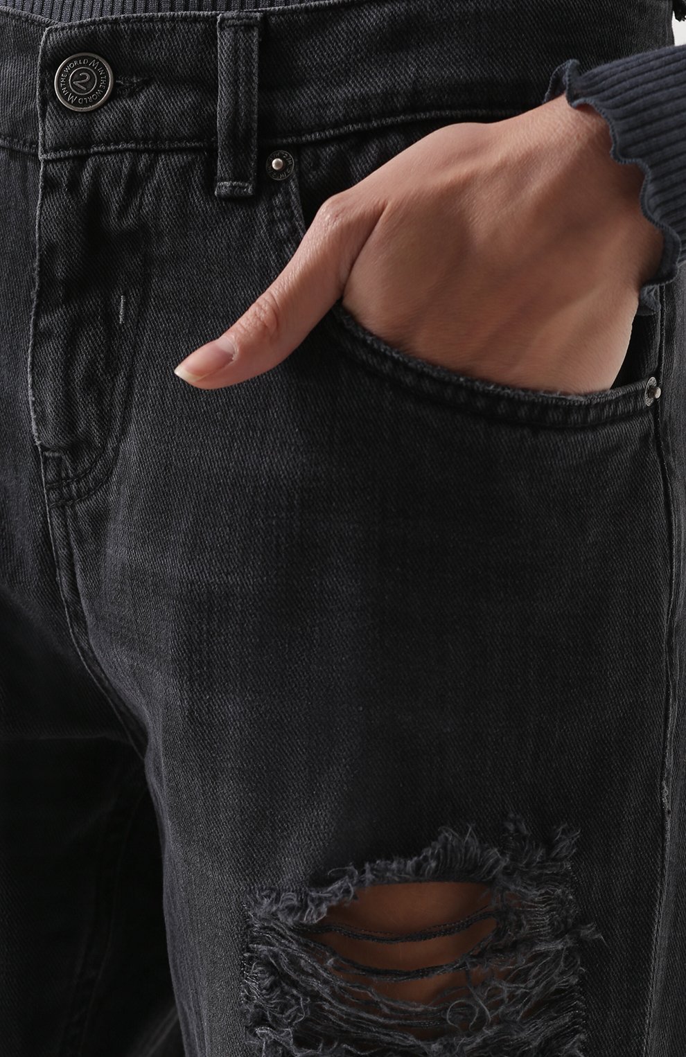 Укороченные джинсы прямого кроя с потертостями TWO WOMEN IN THE WORLD, арт. M0RICH 1/NDRJ0, фото 5