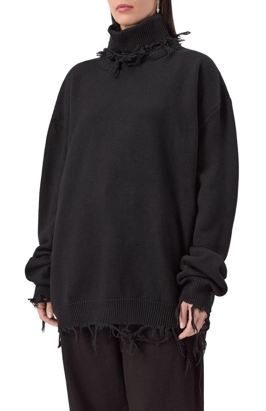 Шерстяной свитер VETEMENTS UA53KN400B/2901 KNIT Чёрный  UA53KN400B/2901 KNIT Фото 3