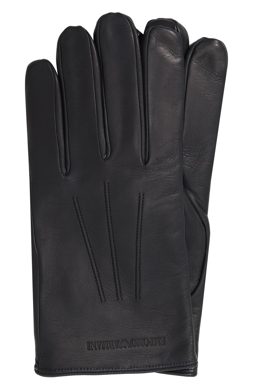 Кожаные перчатки EMPORIO ARMANI темно-синего цвета по цене 18600 руб., арт. 624139/CC203, фото 1 Кожаные перчатки EMPORIO ARMANI, арт. 624139/CC203, фото 1