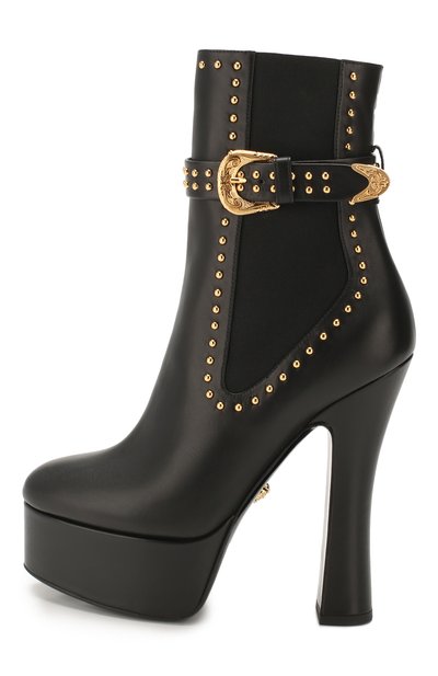 Кожаные ботильоны VERSACE черного цвета по цене 225500 руб., арт. DST203T/DVT4X, фото 3 Кожаные ботильоны VERSACE, арт. DST203T/DVT4X, фото 3