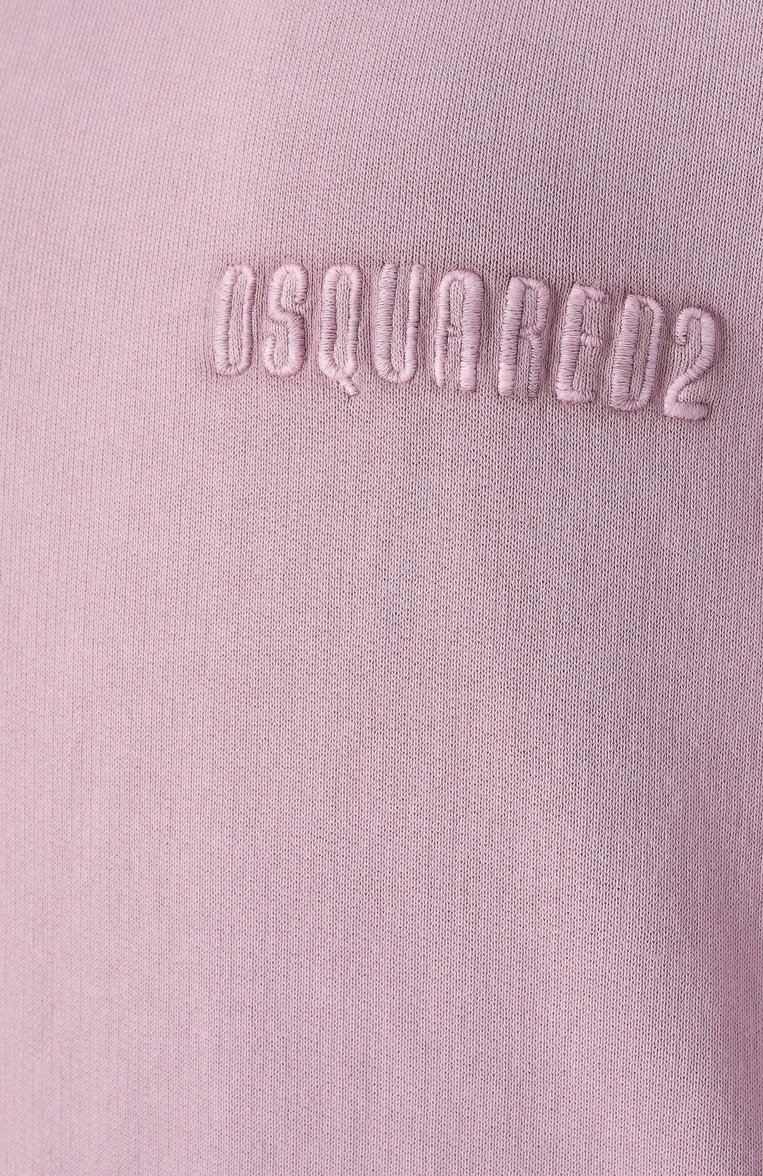 Женский хлопковый свитшот DSQUARED2 розового цвета, арт. S75GU0560/S25539 | Фото 6 (Материал внешний: Хлопок; Рукава: Длинные; Длина (для топов): Удлиненные; Стили: Спорт-шик; Женское Кросс-КТ: Свитшот-одежда; Автоматизация состава: Проставлено; Автоматизация ТО: Проставлено)