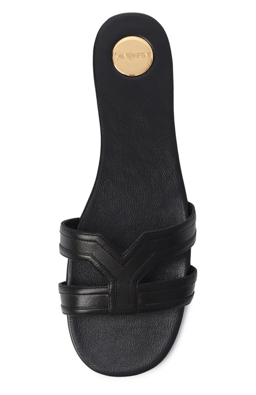 Кожаные шлепанцы Mabrouka Saint Laurent 861853/25V00 Чёрный  861853/25V00 Фото 6